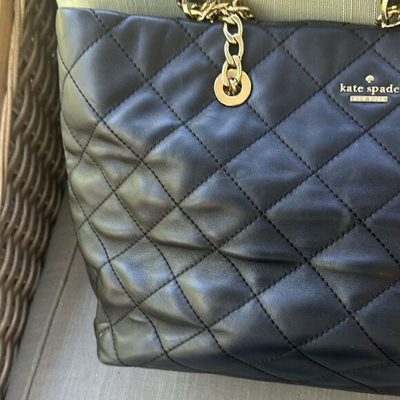 Kate Spade Black Quilted Leather Large Emerson Place Priya Shopper Tote - Picture 4 of 12